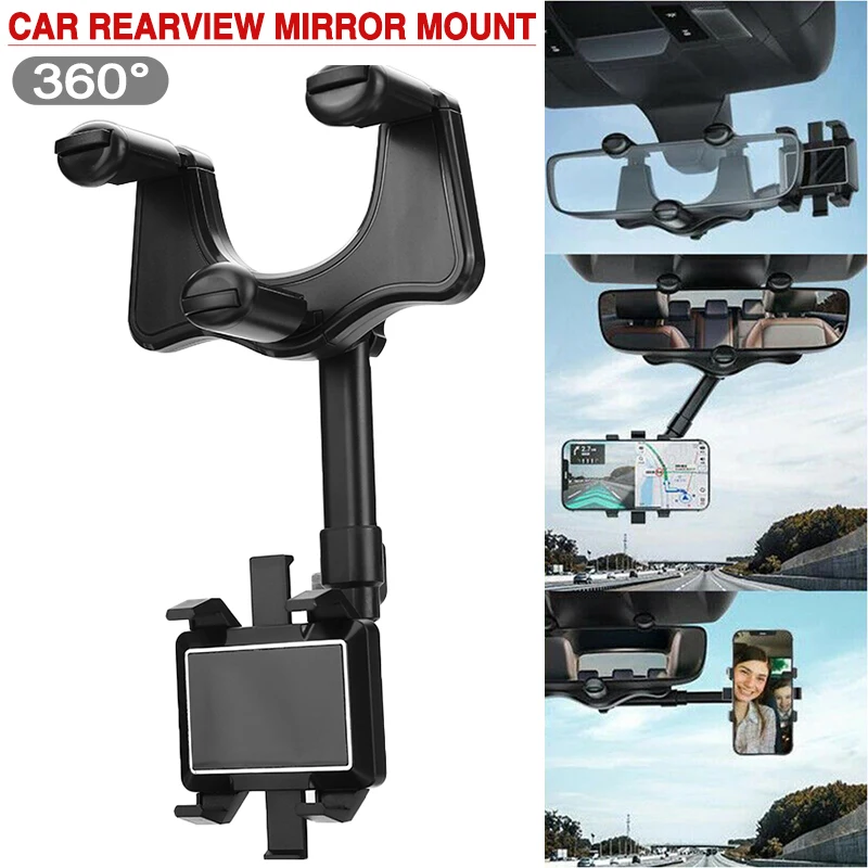 

Mayitr 1pc Phone Holder Car Rearview Mirror Mount Stand Adjustable Cell Phones Holders Universal Smartphone Bracket