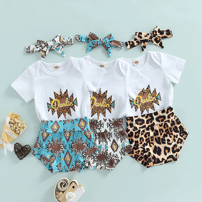 Infant Baby Unisex Casual Suit Short Sleeve Letter Printed Romper Tops+Printed Triangle Shorts+Headband Kids 3PCS Clothing
Infant Baby Unisex Casual Suit Short Sleeve Letter Printed Romper Tops+Printed Triangle Shorts+Headband Kids 3PCS Clothing