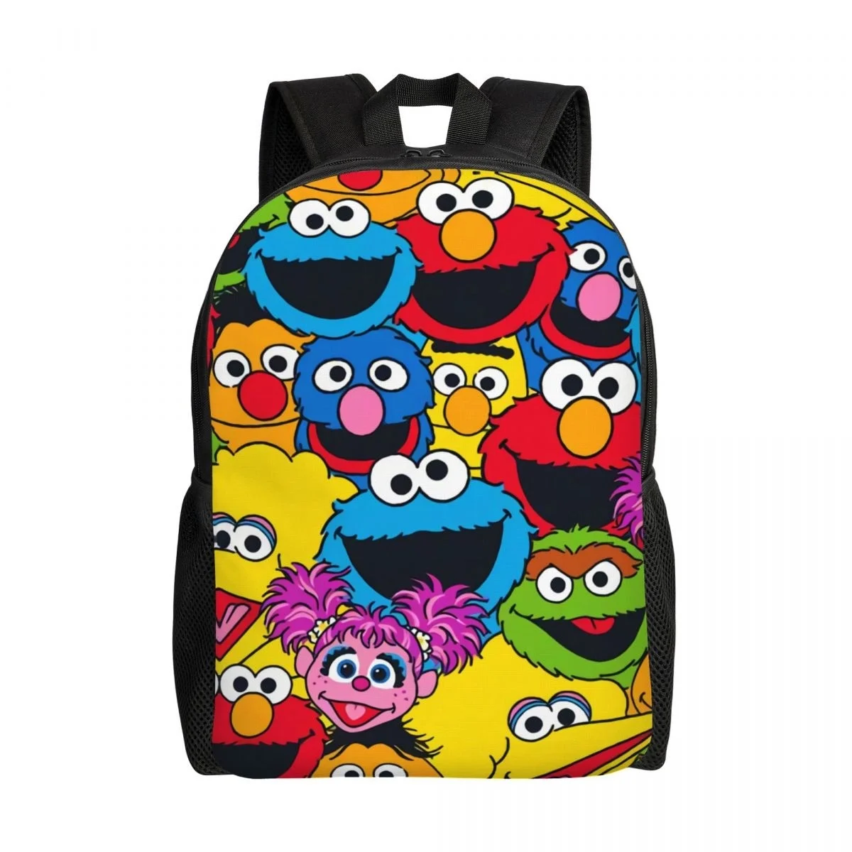 

Sesame Street Cookie Monster Backpack for Women Men College School Students Bookbag Fits 15 Inch Laptop Happy Elmo Bags