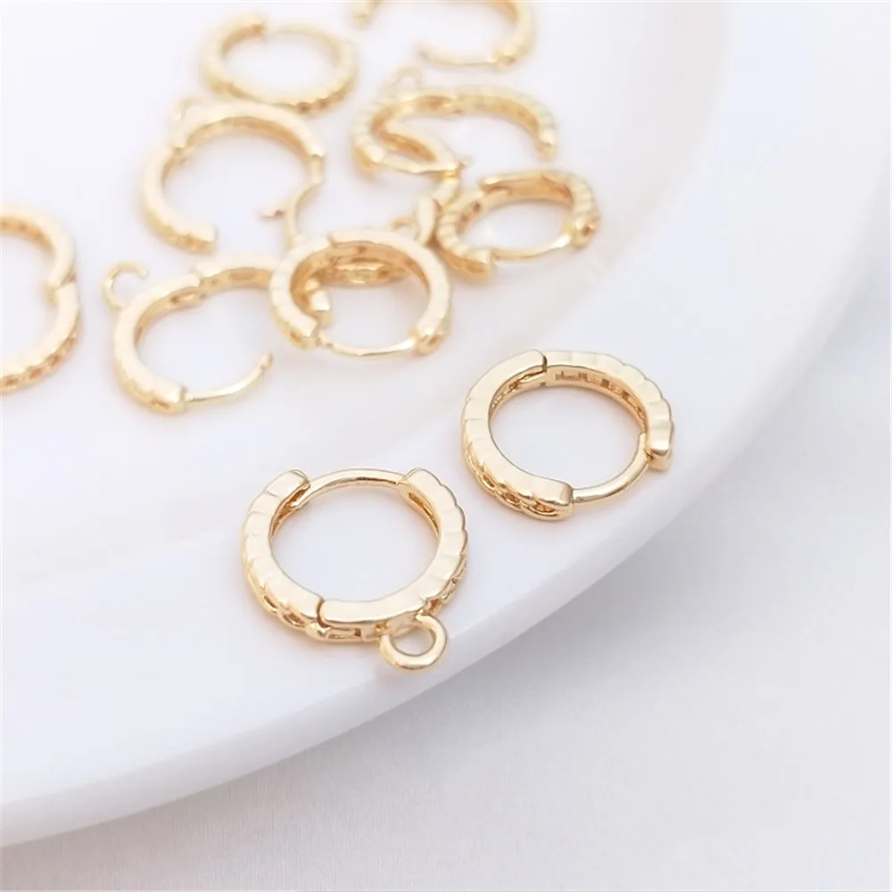 14K Gold Filled Plated Chain pattern circle with hanging lug clasp plain ring earrings Handmade DIY earwear material accessories
14K Gold Filled Plated Chain pattern circle with hanging lug clasp plain ring earrings Handmade DIY earwear material accessories