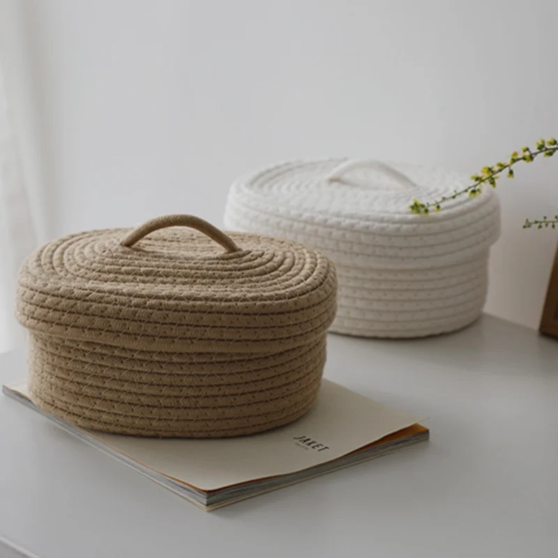 Desk Dustproof Storage Box Simple Handmade Cotton Thread Mobile Phone Cosmetics Sundries Basket 
Desk Dustproof Storage Box Simple Handmade Cotton Thread Mobile Phone Cosmetics Sundries Basket
