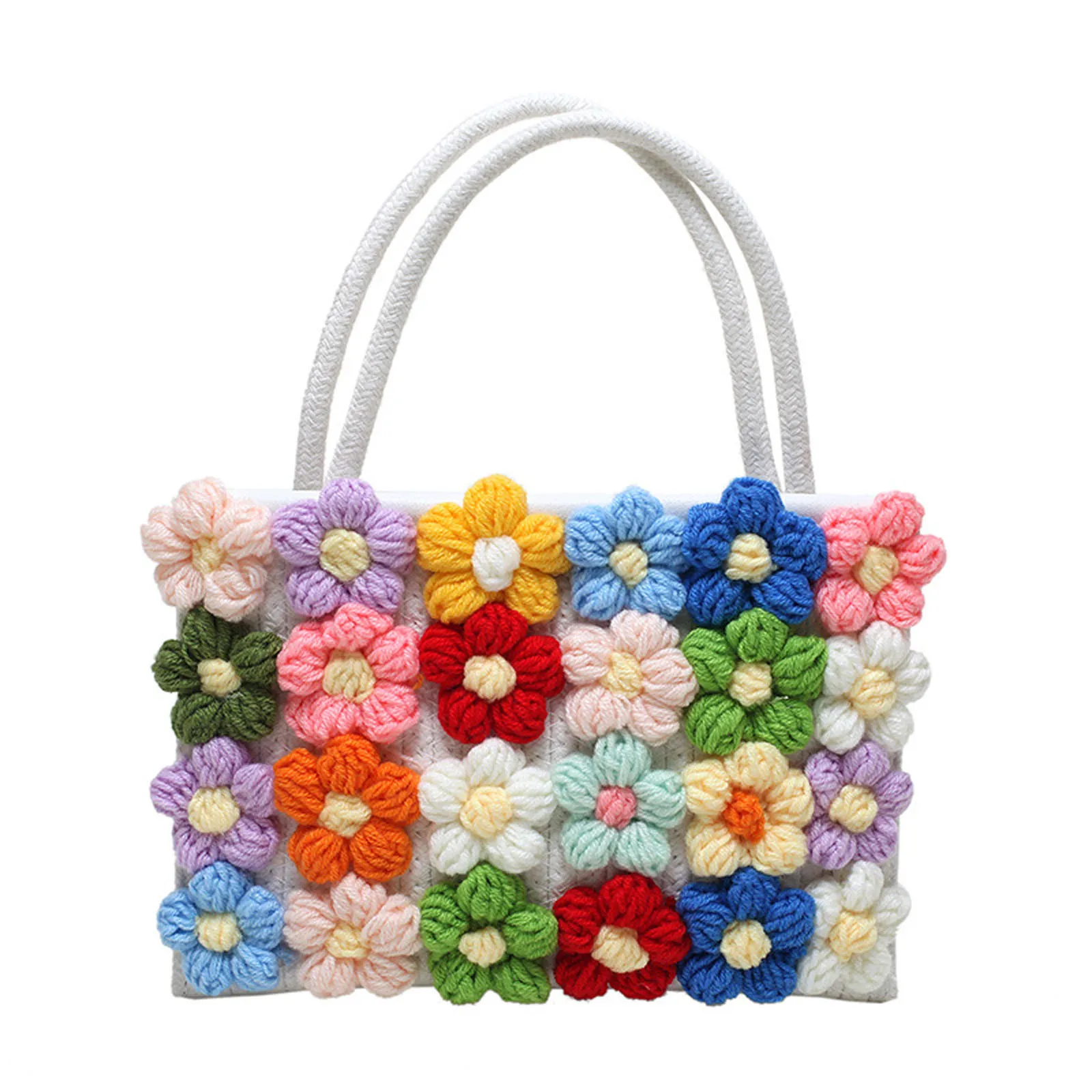 Thorn Tree Temperament Shoulder Bag Summer Women Bohemian Style Handbag Colorful Flower Decoration Casual Beach Messenger Bag
Thorn Tree Temperament Shoulder Bag Summer Women Bohemian Style Handbag Colorful Flower Decoration Casual Beach Messenger Bag