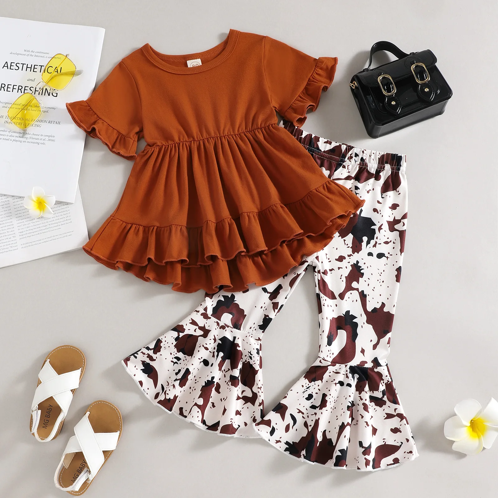 Summer Newborn Baby Girl Clothes Set Solid Color Ruffle Skirt Top Leopard-print Flared Pants Outfit Infant Casual Clothes Set
Summer Newborn Baby Girl Clothes Set Solid Color Ruffle Skirt Top Leopard-print Flared Pants Outfit Infant Casual Clothes Set