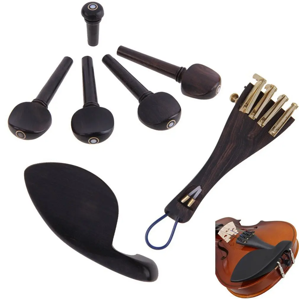 A Natrual ebony wood 4/4 violin accessories Set of 4PCS Pegs, chinrest Chin Rest, End Pin,4PCS Fine Golden Tuners ,Tail Gut
A Natrual ebony wood 4/4 violin accessories Set of 4PCS Pegs, chinrest Chin Rest, End Pin,4PCS Fine Golden Tuners ,Tail Gut