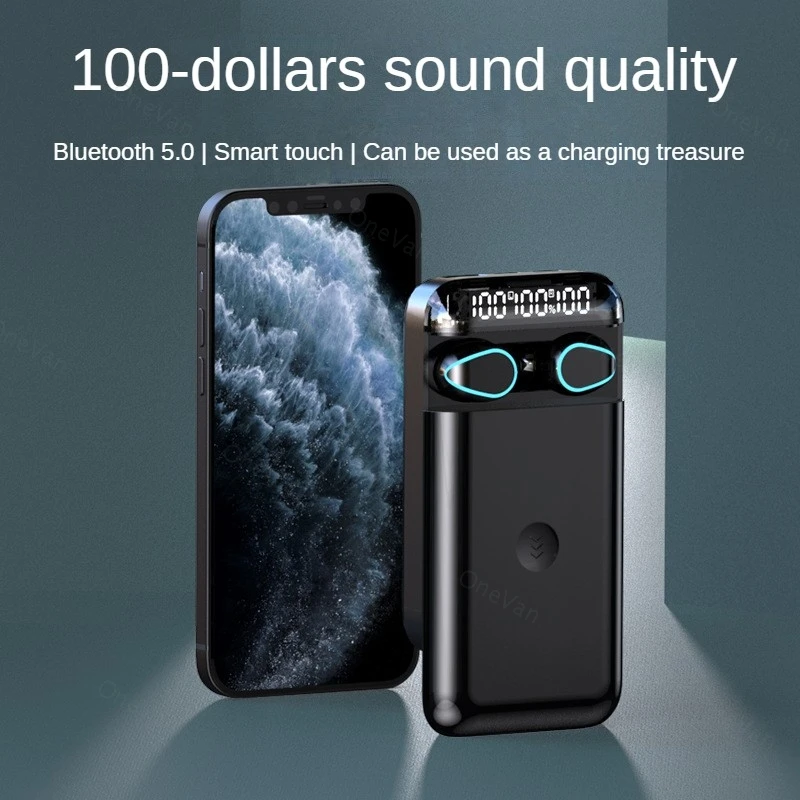 Wireless 5.2 Bluetooth Headset with power bank Running earphone Sports gift Game Invisible in-Ear Large Capacity Endurance
Wireless 5.2 Bluetooth Headset with power bank Running earphone Sports gift Game Invisible in-Ear Large Capacity Endurance
