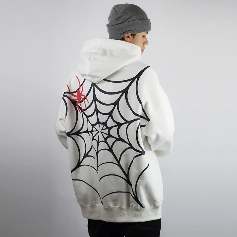 Spider Web Letter Fleece Hooded Hoodies Mens Retro Harajuku Oversized Casual Sweatshirts Loose Stranger Things Couple Hoody
Spider Web Letter Fleece Hooded Hoodies Mens Retro Harajuku Oversized Casual Sweatshirts Loose Stranger Things Couple Hoody