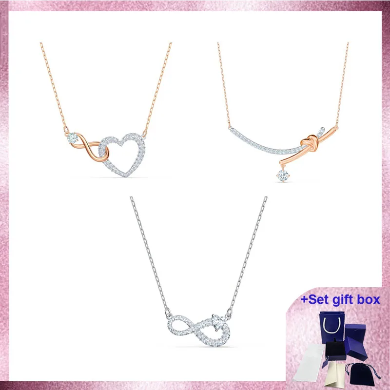 

Ожерелье SWA Love Infinity, ожерелье на День святого Валентина, ювелирные изделия, Женское Ожерелье, изысканная Подарочная коробка, бесплатная доставка