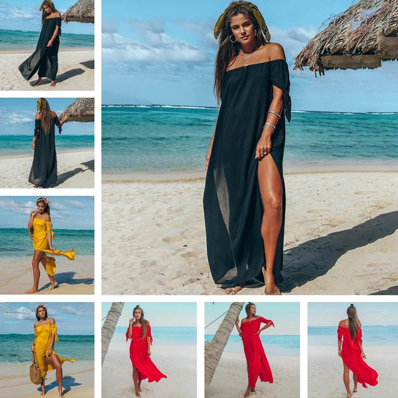 Elegant Summer Beach Off Shoulder Maxi Dress Women Black Sexy Loose Holiday Boho Long Dresses 2022 Solid Loose Sundress Vestidos
Elegant Summer Beach Off Shoulder Maxi Dress Women Black Sexy Loose Holiday Boho Long Dresses 2022 Solid Loose Sundress Vestidos