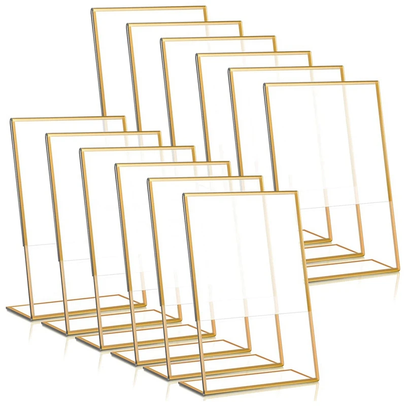 12Piece Gold Frame Acrylic Sign Holder Wedding Table Number Holder 4X6inch Vertical
12Piece Gold Frame Acrylic Sign Holder Wedding Table Number Holder 4X6inch Vertical