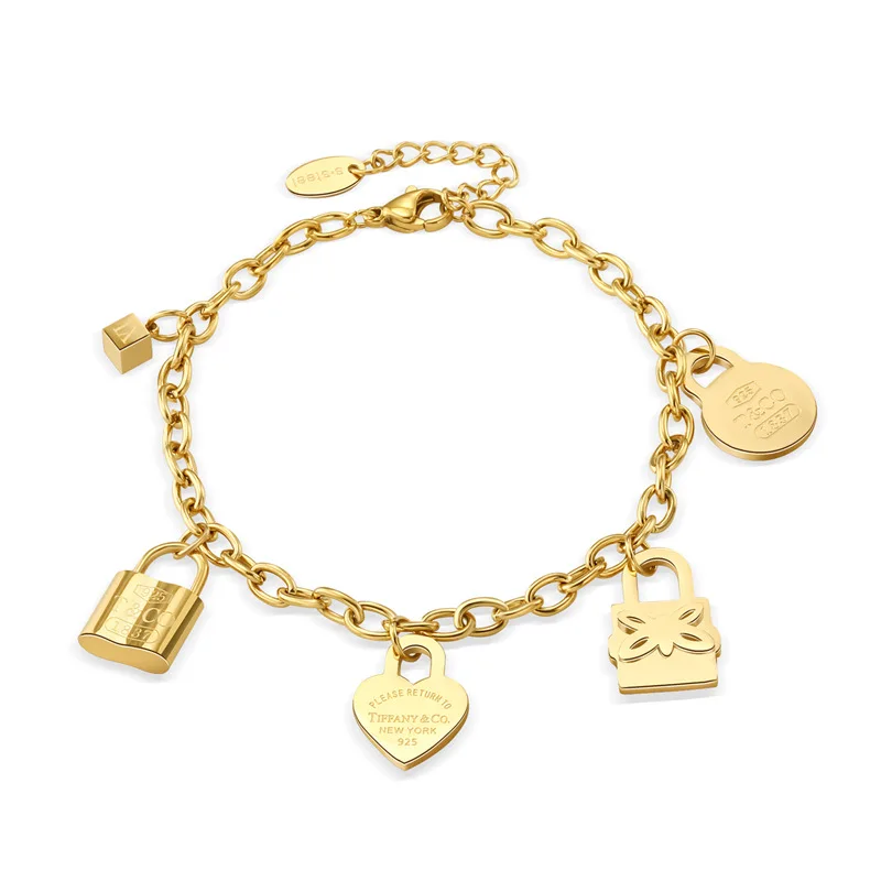 GD Fashion 18k Real Gold Plated Bracelets Lock Heart Charm Bracelets Stainless Steel Jewelry for Women Gift
GD Fashion 18k Real Gold Plated Bracelets Lock Heart Charm Bracelets Stainless Steel Jewelry for Women Gift