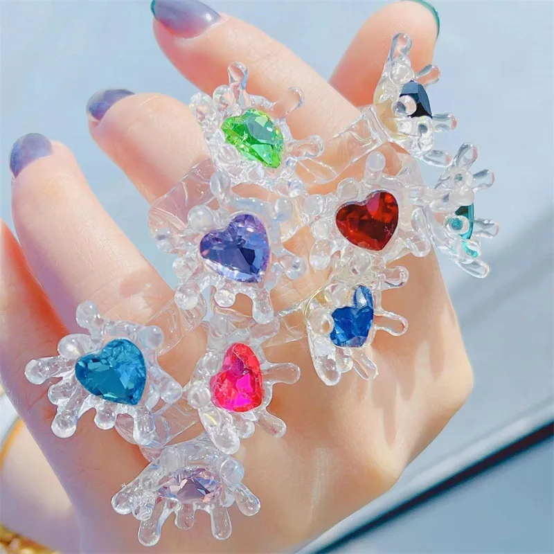 Exaggerated Transparent Flowers Heart Rings for Women Girls New French Type Rhinestone Resin Ins Trendy Ring Jewelry Accessories
Exaggerated Transparent Flowers Heart Rings for Women Girls New French Type Rhinestone Resin Ins Trendy Ring Jewelry Accessories