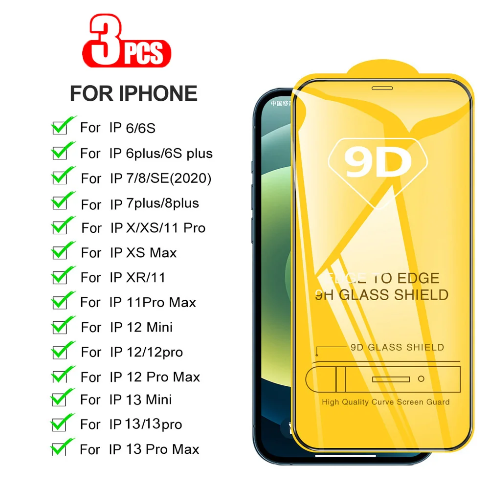 Закаленное стекло 9D для IPhone 13 12 11 Pro Max 12 Mini 6 S 7 8 Plus XR X XS Max, 3 шт.
Закаленное стекло 9D для IPhone 13 12 11 Pro Max 12 Mini 6 S 7 8 Plus XR X XS Max, 3 шт.