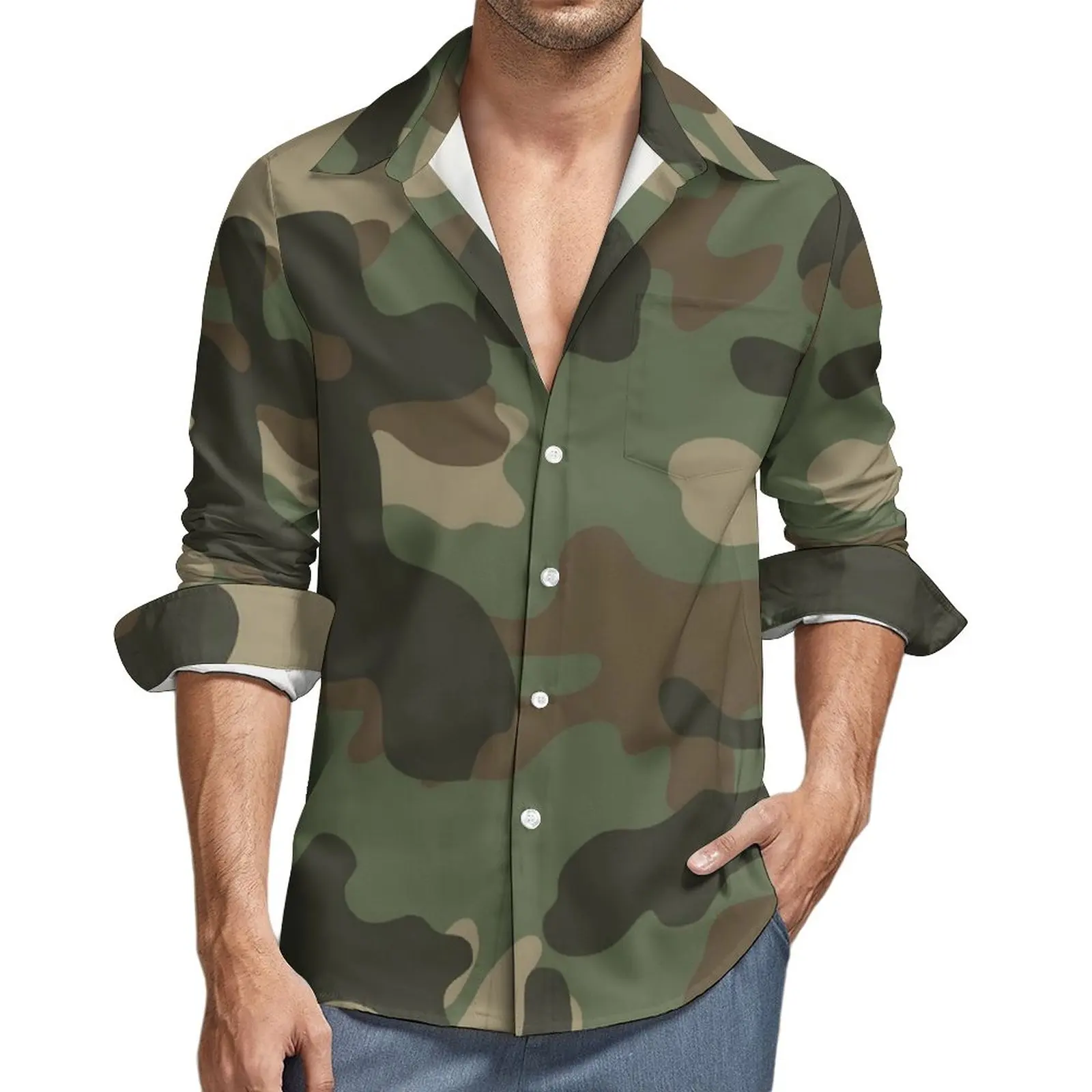Green Camo Army Y2K Casual Shirt Male Camouflage Shirt Autumn Novelty Blouses Long Sleeve Design Oversize Tops
Green Camo Army Y2K Casual Shirt Male Camouflage Shirt Autumn Novelty Blouses Long Sleeve Design Oversize Tops