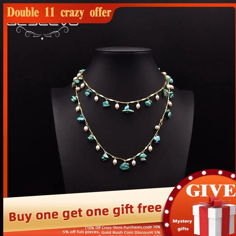 Длинное ожерелье GLSEEVO с натуральным пресноводным жемчугом для женщин, бирюзовая Роскошная цепочка с двойным кулоном для свиданий, ювелирны...
Длинное ожерелье GLSEEVO с натуральным пресноводным жемчугом для женщин, бирюзовая Роскошная цепочка с двойным кулоном для свиданий, ювелирны...