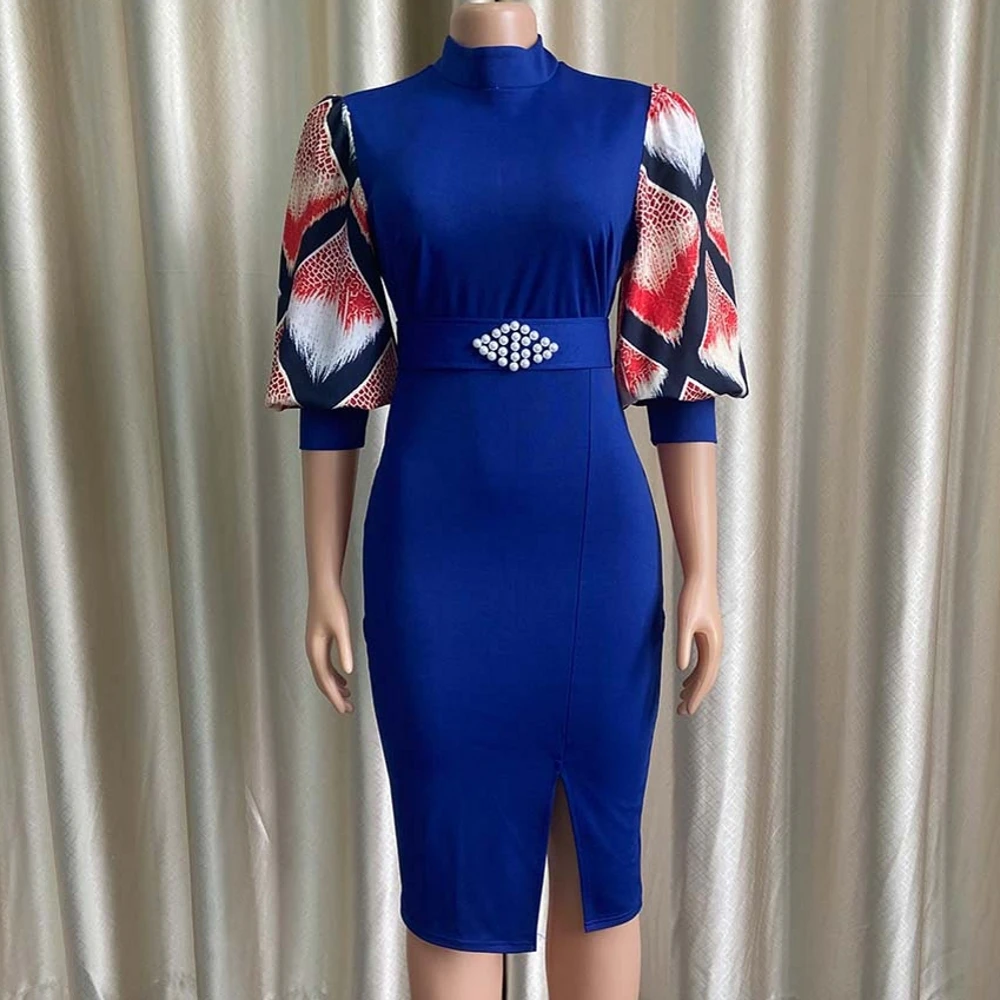 African Dress For Women 2022 Spring Summer High Waist Fashion Print Puff Sleeve Midi Dress Office Lady Female Africa Clothing
African Dress For Women 2022 Spring Summer High Waist Fashion Print Puff Sleeve Midi Dress Office Lady Female Africa Clothing