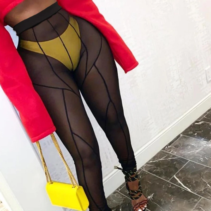New Sexy See Through Mesh Long Pants for Women High Waist Elastic Skinny Perspective Pencil Pants Leggings Black Club Trousers
New Sexy See Through Mesh Long Pants for Women High Waist Elastic Skinny Perspective Pencil Pants Leggings Black Club Trousers