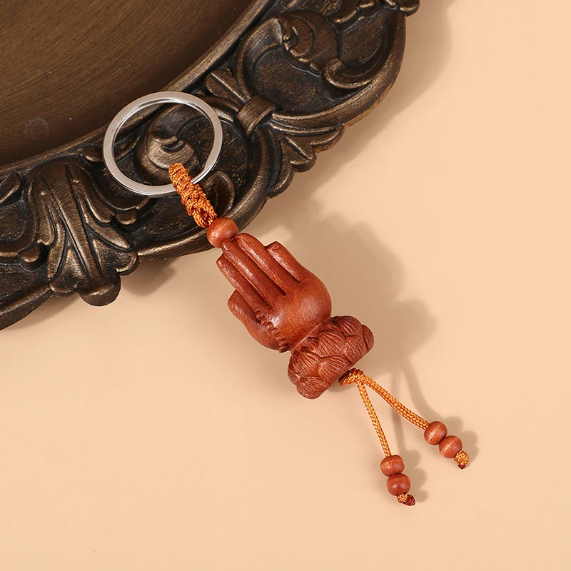 Peach Wood Palm Keychain Lotus Buddha Palm Keychains Vintage Key Chain Bag Pendant Charms Women Men Jewelry
Peach Wood Palm Keychain Lotus Buddha Palm Keychains Vintage Key Chain Bag Pendant Charms Women Men Jewelry