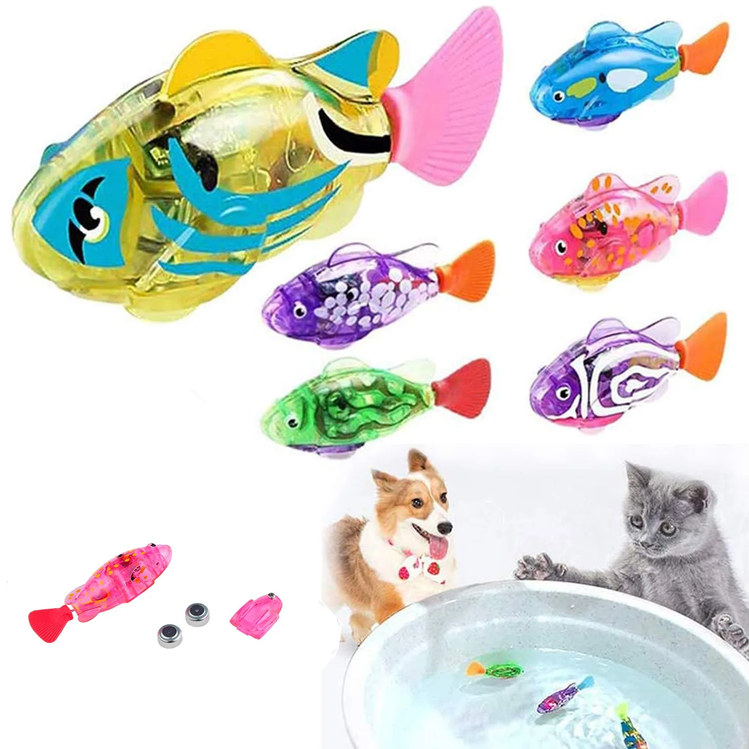 Electric Fish Toy Cat Interactive Toys for Indoor Play Water Swimming Robot Fish Toy for Cat and Dog with LED Light Pet Toys
Electric Fish Toy Cat Interactive Toys for Indoor Play Water Swimming Robot Fish Toy for Cat and Dog with LED Light Pet Toys