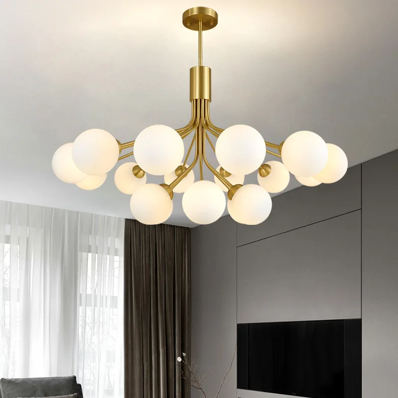 

Nordic Glass Ball Chandelier Flower Bundle Pendant Lamp G9 Lighting Fixture for Living Room Bedroom Dining Room Decor Drop Light