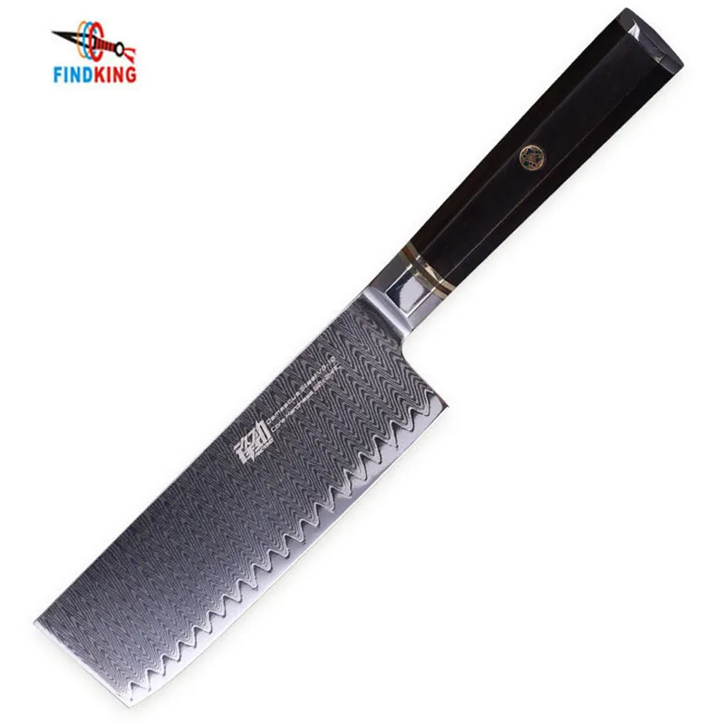 FINDKING Kitchen Knife 67 Layers Damascus VG10 Steel 6.5 Inch Sharp Nakiri Cleaver Slicing Damascus Knife Octagonal Ebony Handle
FINDKING Kitchen Knife 67 Layers Damascus VG10 Steel 6.5 Inch Sharp Nakiri Cleaver Slicing Damascus Knife Octagonal Ebony Handle
