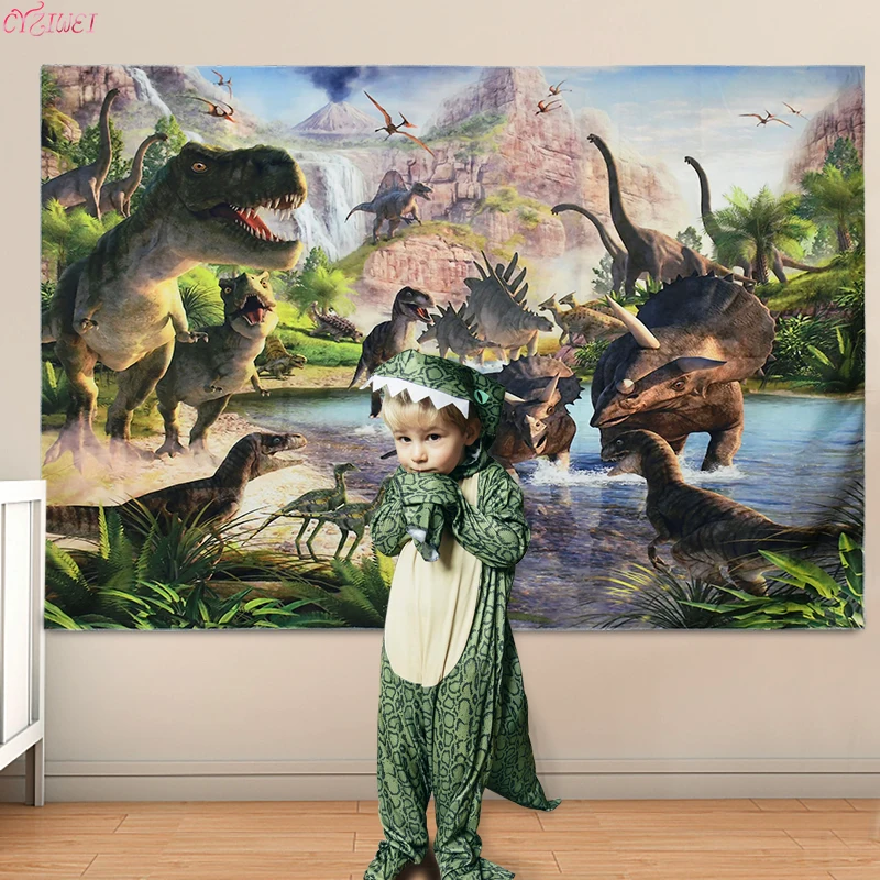 

Jurassic World Park Dinosaur Theme Photography Backdrop Children Birthday Party Banner Baby Shower Dinosaur Background Photocall