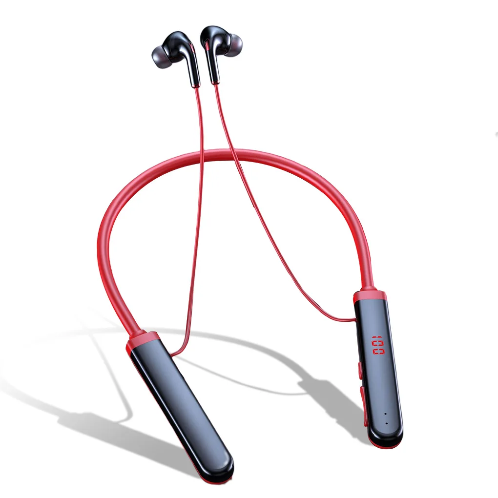 Neck Hanging Wireless Earphone HiFi Stereo Sound Portable Bluetooth-compatible 5.0 Headphone Headset with Mic Red
Neck Hanging Wireless Earphone HiFi Stereo Sound Portable Bluetooth-compatible 5.0 Headphone Headset with Mic Red