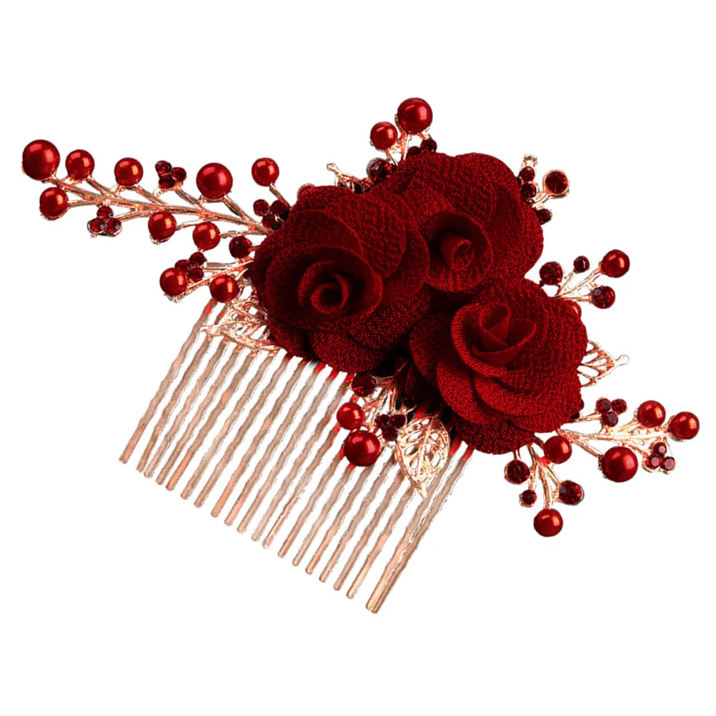 Hair Comb Accessories Pieces Red Bridal Pearl Crystal Prom Girl Women Headdress Flower Pin Side Rose Headpieces Wedding Party
Hair Comb Accessories Pieces Red Bridal Pearl Crystal Prom Girl Women Headdress Flower Pin Side Rose Headpieces Wedding Party