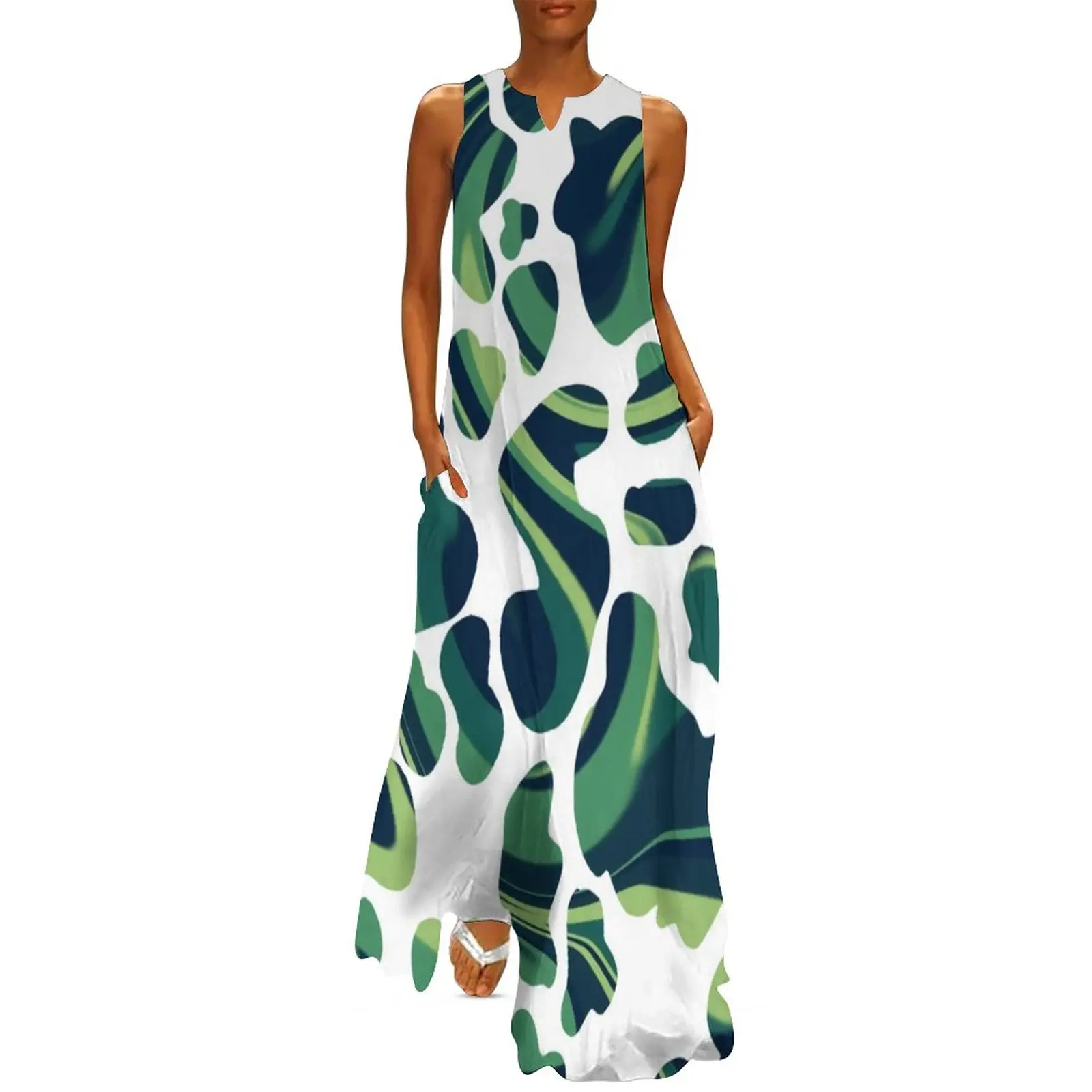 Green Swirl Cow Print Dress Animal Graphic Cow Skin Trendy Maxi Dress V Neck Casual Long Dresses Streetwear Oversized Vestidos
Green Swirl Cow Print Dress Animal Graphic Cow Skin Trendy Maxi Dress V Neck Casual Long Dresses Streetwear Oversized Vestidos