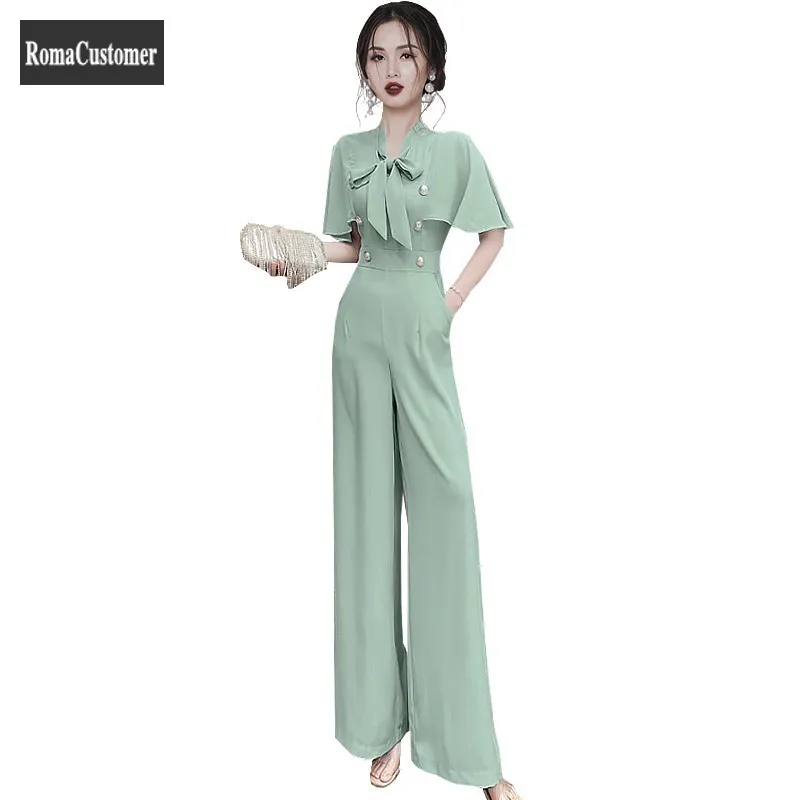 Elegant Fashion Jumpsuits Womens Summer New Short Sleeve Korean Version Trend Playsuit Wild Wide Leg Pants Female Rompers
Elegant Fashion Jumpsuits Womens Summer New Short Sleeve Korean Version Trend Playsuit Wild Wide Leg Pants Female Rompers