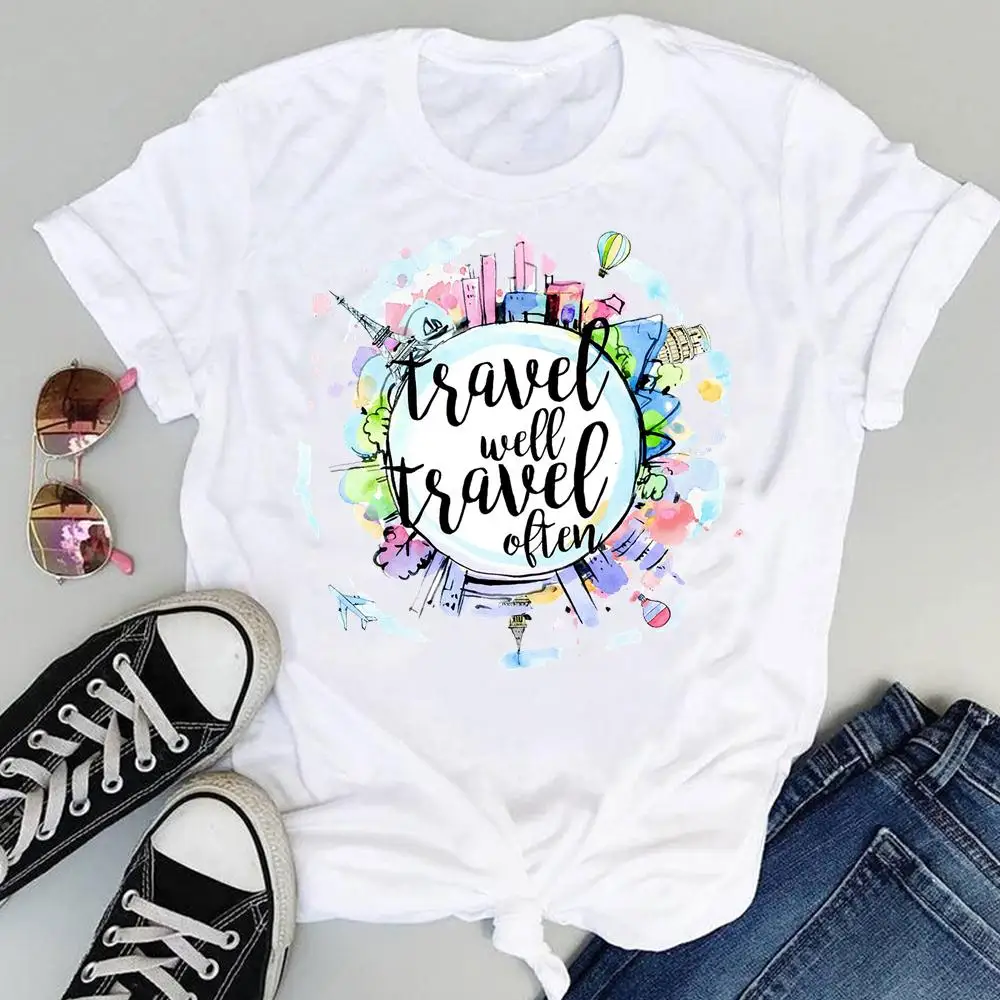 Women T-shirts Fashion Travel Well Travel Often Graphics Clothing Female Tee shirt 90s Short Sleeve Cartoon Tshirt Lady Tops
Women T-shirts Fashion Travel Well Travel Often Graphics Clothing Female Tee shirt 90s Short Sleeve Cartoon Tshirt Lady Tops