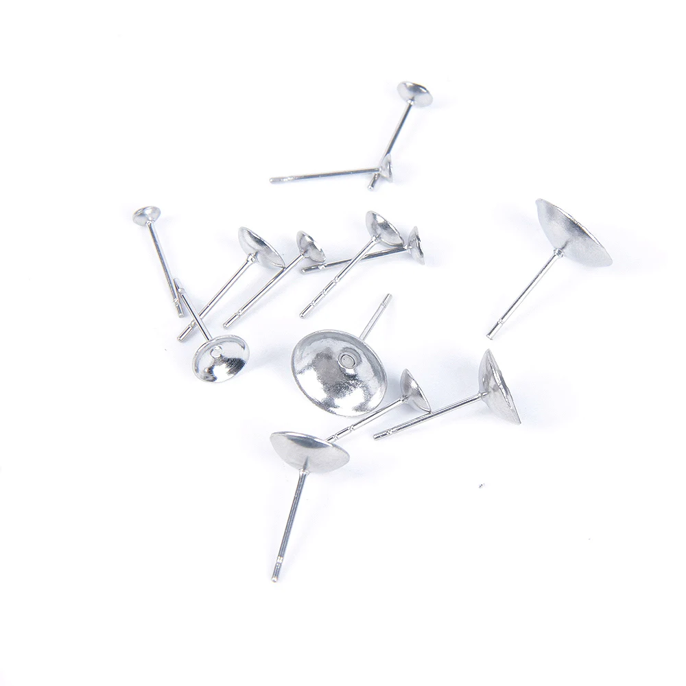 XHN 100pcs Stainless Steel Cup shape Earring Settings Ear Post Pin Findings DIY Jewelry Making Earrings Blank Base Fits Crystal
XHN 100pcs Stainless Steel Cup shape Earring Settings Ear Post Pin Findings DIY Jewelry Making Earrings Blank Base Fits Crystal