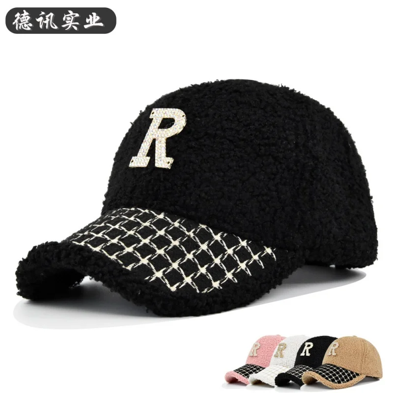 Lambswool Metal R Stick Ball Cap R Spot Drill Peaked Cap Teddy Plush Sunshade Cap Spring and Autumn Winter Hat Wholesale
Lambswool Metal R Stick Ball Cap R Spot Drill Peaked Cap Teddy Plush Sunshade Cap Spring and Autumn Winter Hat Wholesale