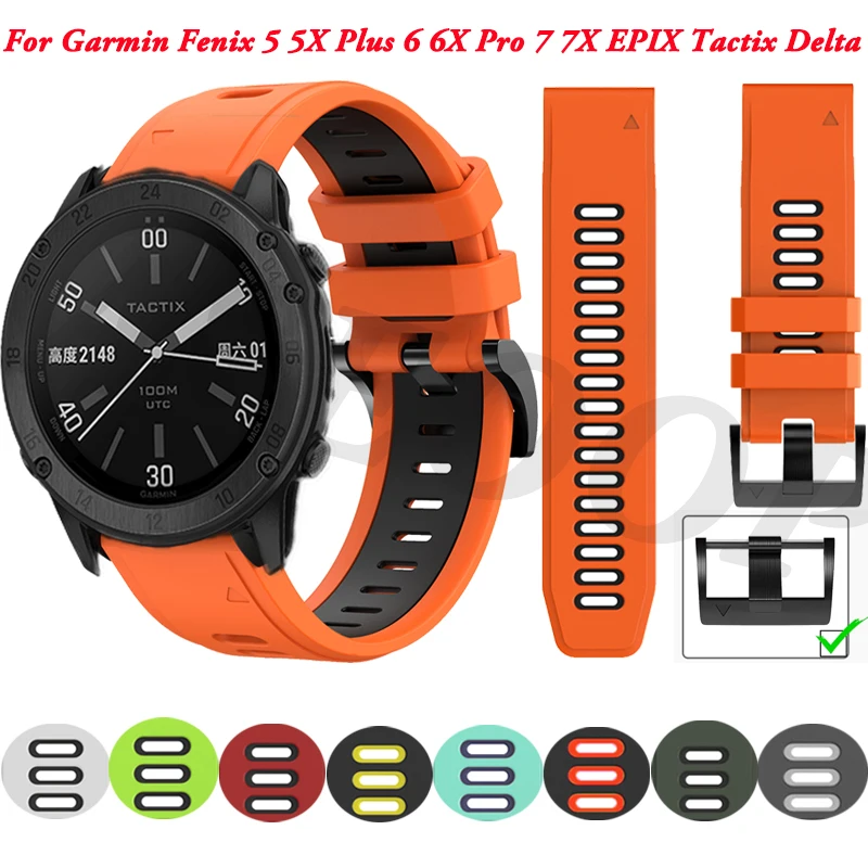 22 26mm Official Quick Release Silicone Smart Watch Strap For Garmin Fenix 7 7X 6X 6Pro 5 5X Plus 945 Tactix Delta Band Bracele
22 26mm Official Quick Release Silicone Smart Watch Strap For Garmin Fenix 7 7X 6X 6Pro 5 5X Plus 945 Tactix Delta Band Bracele