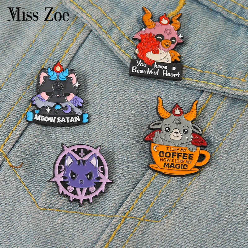 Cute But Also Satan Enamel Pins Custom Cat Goat Brooches Lapel Badges Animal Funny Quotes Jewelry Gift for Kids Friends
Cute But Also Satan Enamel Pins Custom Cat Goat Brooches Lapel Badges Animal Funny Quotes Jewelry Gift for Kids Friends