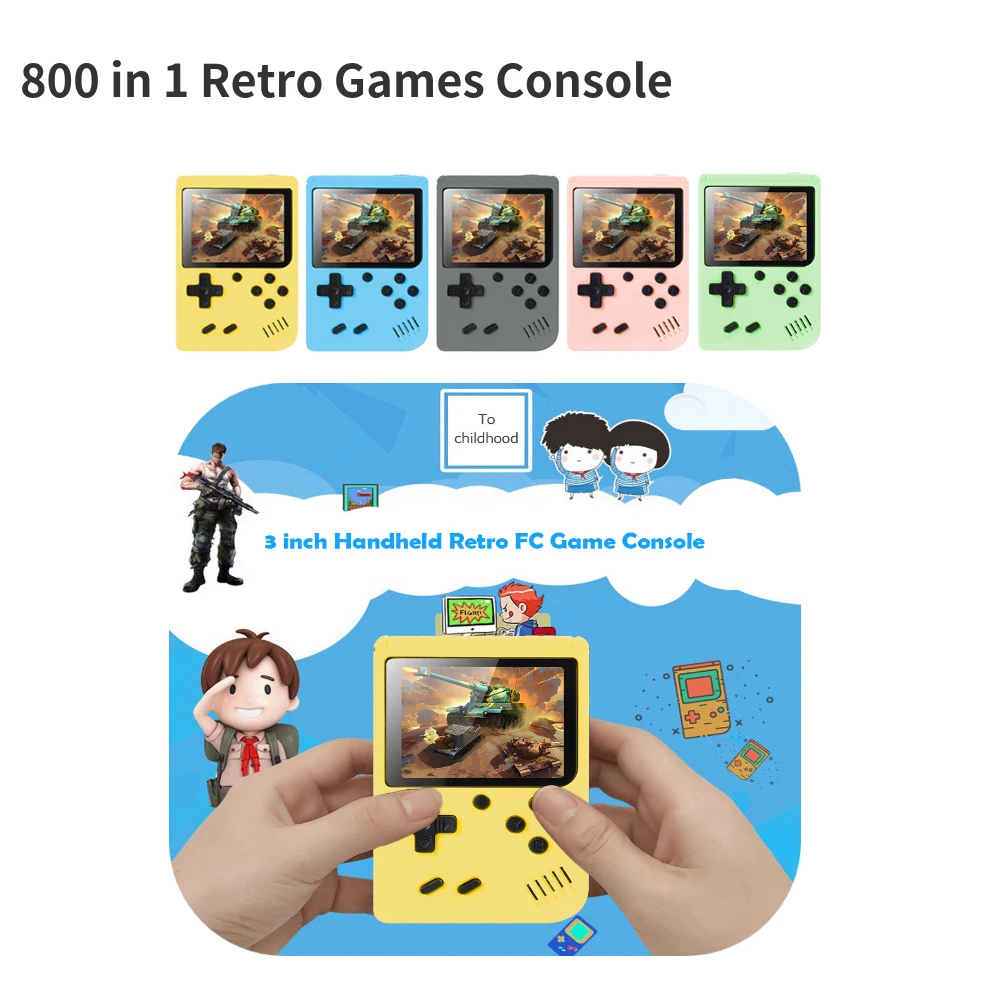 3.0 inch Macaron Retro Game Console 800-in-1 Retro FC Single Handheld Portable Handheld Game Players Color Screen Gamer
3.0 inch Macaron Retro Game Console 800-in-1 Retro FC Single Handheld Portable Handheld Game Players Color Screen Gamer