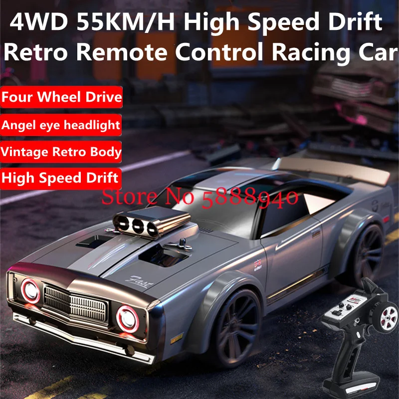 4WD 55KM/H High Speed Drift Retro Remote Control Racing Car 1:16 Vintage Body Angel Eye Headlight RC Racing Muscle Car Toy
4WD 55KM/H High Speed Drift Retro Remote Control Racing Car 1:16 Vintage Body Angel Eye Headlight RC Racing Muscle Car Toy
