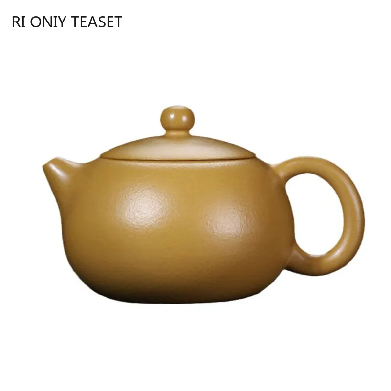 

160ml Yixing Famous Purple Clay Teapot Handmade Xishi Tea Pot Raw Ore Gold Zhu Mud Beauty Kettle Chinese Zisha Tea Set Gifts