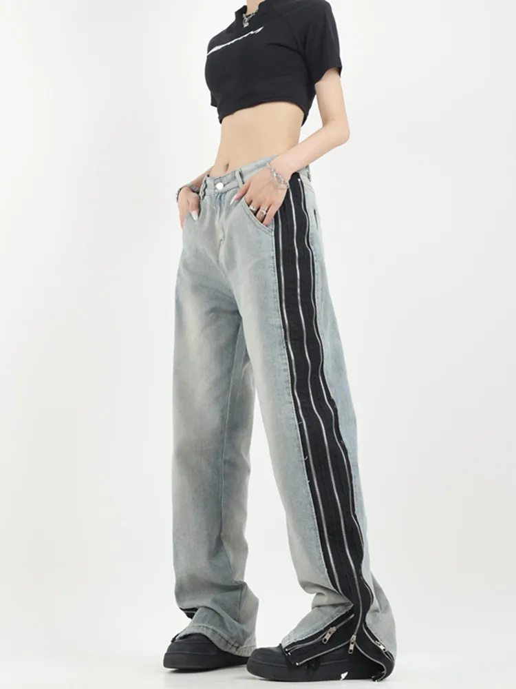 BULOCHOVA American Street Retro Design Zipper Loose Straight Jeans For Women High Waist Girlfriend Cowboy Wide Leg Pants 2023
BULOCHOVA American Street Retro Design Zipper Loose Straight Jeans For Women High Waist Girlfriend Cowboy Wide Leg Pants 2023