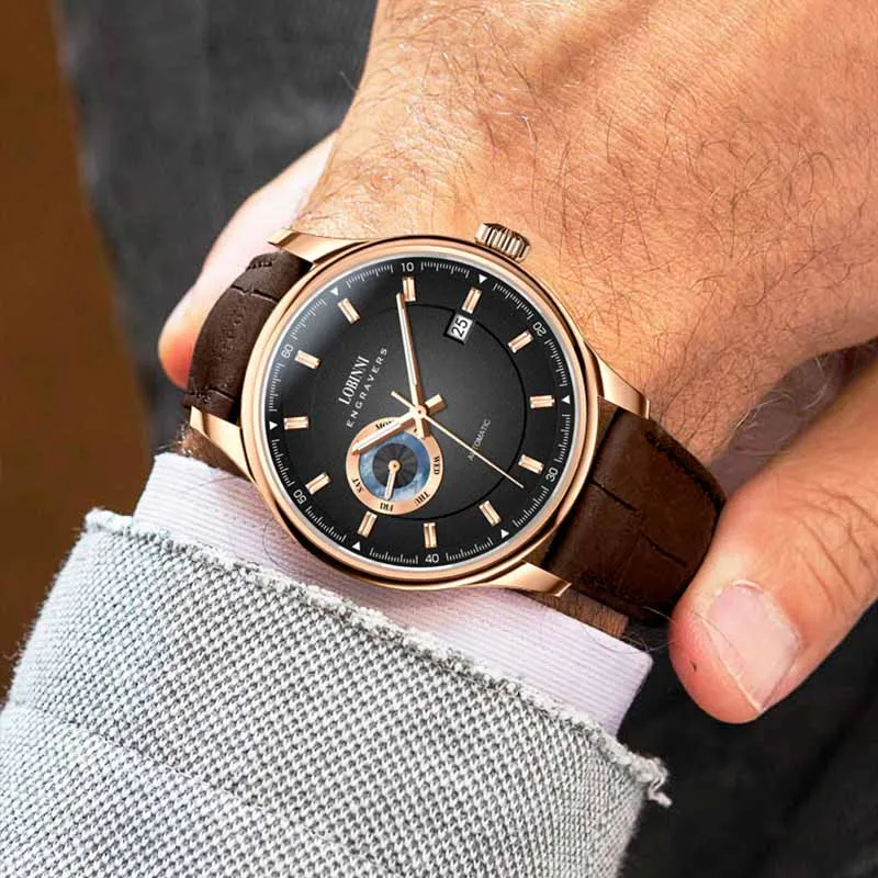 Brand Man Watch Automatic Movement Week display Mechanical Wrist Watches LOBINNI
Brand Man Watch Automatic Movement Week display Mechanical Wrist Watches LOBINNI