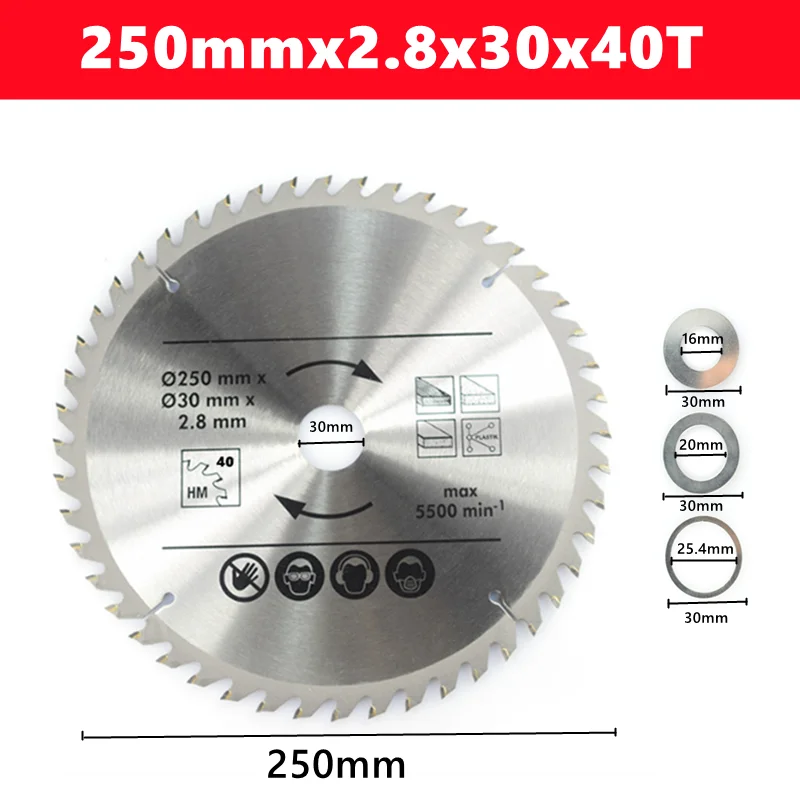 Твердосплавное полотно для пилы по дереву 250 мм x 40 т/48 т/60 т/80 т с апертурой 30 мм, TCT, деревообрабатывающий диск, дисковая пила из твердого сплава
Твердосплавное полотно для пилы по дереву 250 мм x 40 т/48 т/60 т/80 т с апертурой 30 мм, TCT, деревообрабатывающий диск, дисковая пила из твердого сплава