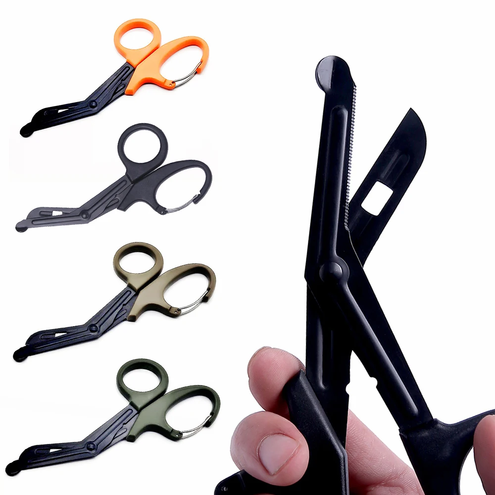 

Camping First Aid Scissors EMT Belt Serrated Rescue Medical First Aid Canvas Scissors Hiking Field Safety Survival Scissors