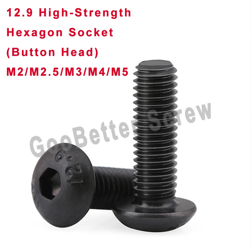 10/20/30/40/50 Pcs 12.9 High-Strength Bolts M2/M2.5/M3/M4/M5*Length3-50mm Round Head Hexagon Socket Screws Button Head Cap Screw
10/20/30/40/50 Pcs 12.9 High-Strength Bolts M2/M2.5/M3/M4/M5*Length3-50mm Round Head Hexagon Socket Screws Button Head Cap Screw