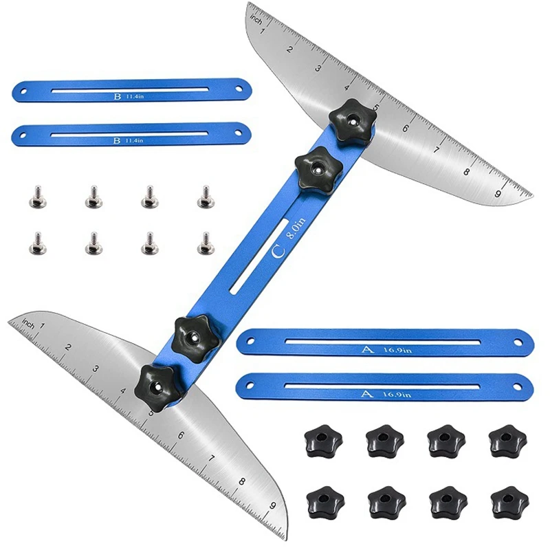 Stair Tread Template Tool Zinc Plated Steel Stair Tread Gauge with Scale Stair Measuring Tool Compatible for Risers
Stair Tread Template Tool Zinc Plated Steel Stair Tread Gauge with Scale Stair Measuring Tool Compatible for Risers