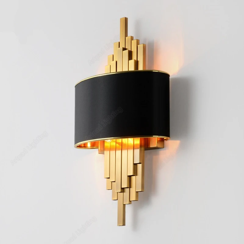 Nordic Gold LED Wall Lamp for Background Wall Decoration Lighting Fixture Black/White Lampshade Bedside Luxury Wall Light
Nordic Gold LED Wall Lamp for Background Wall Decoration Lighting Fixture Black/White Lampshade Bedside Luxury Wall Light