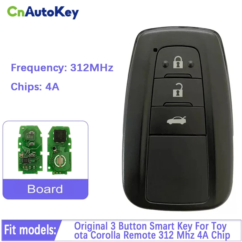 Оригинальный смарт-ключ для автомобиля Corolla Levin Allion для Toyota Remotes 312 МГц 4A чип без ключа Go 281451-2000 3 кнопки CN007286
Оригинальный смарт-ключ для автомобиля Corolla Levin Allion для Toyota Remotes 312 МГц 4A чип без ключа Go 281451-2000 3 кнопки CN007286