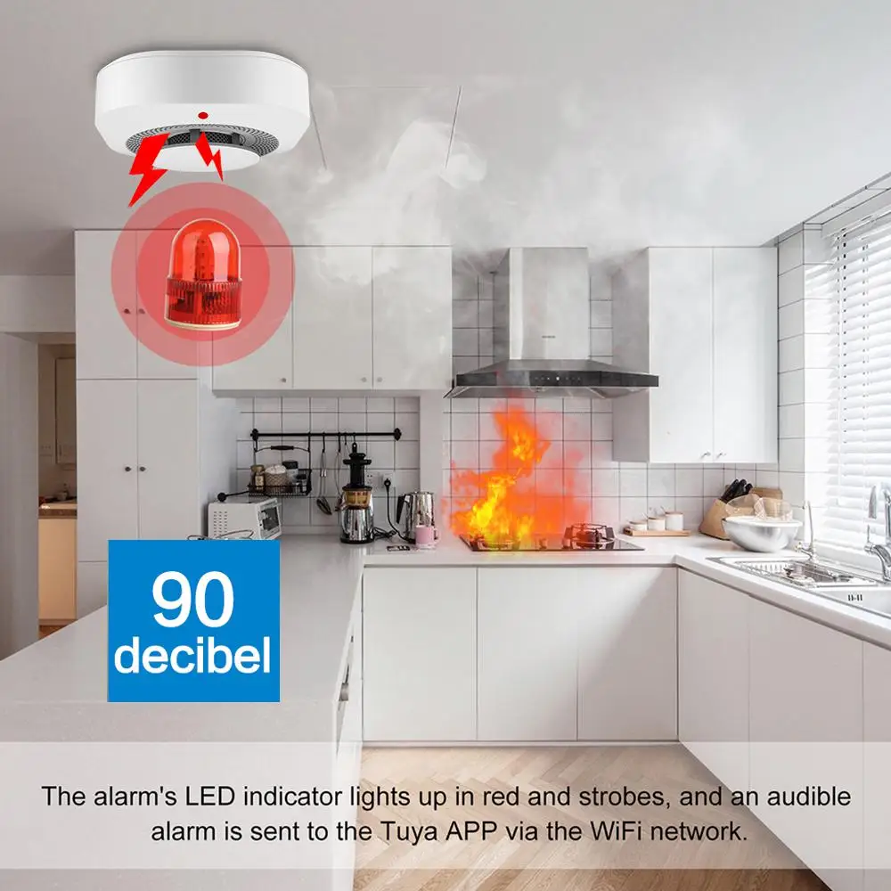 WiFi Smoke & Carbon Monoxide Detector For Tuya Smart Life App Composite Home Fire Alarm Sensor Home Security Protection
WiFi Smoke & Carbon Monoxide Detector For Tuya Smart Life App Composite Home Fire Alarm Sensor Home Security Protection
