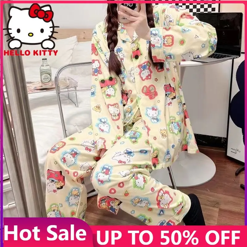 Sanrio Kawaii Pajamas Anime y2k Character Hello Kitty My Melody Cinnamoroll Student Cartoon Loose Long Sleeve Costume Gift Girls
Sanrio Kawaii Pajamas Anime y2k Character Hello Kitty My Melody Cinnamoroll Student Cartoon Loose Long Sleeve Costume Gift Girls