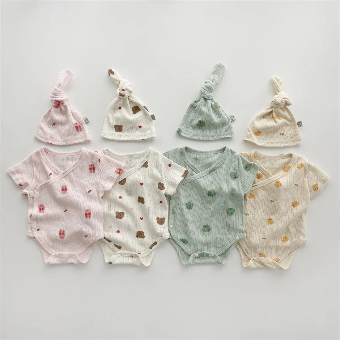 2023 Summer New Baby Short Sleeve Bodysuit + Hat Cute Animal Print Newborn Infant Clothes Toddler Boy Bear Jumpsuit Girls Bunny
2023 Summer New Baby Short Sleeve Bodysuit + Hat Cute Animal Print Newborn Infant Clothes Toddler Boy Bear Jumpsuit Girls Bunny