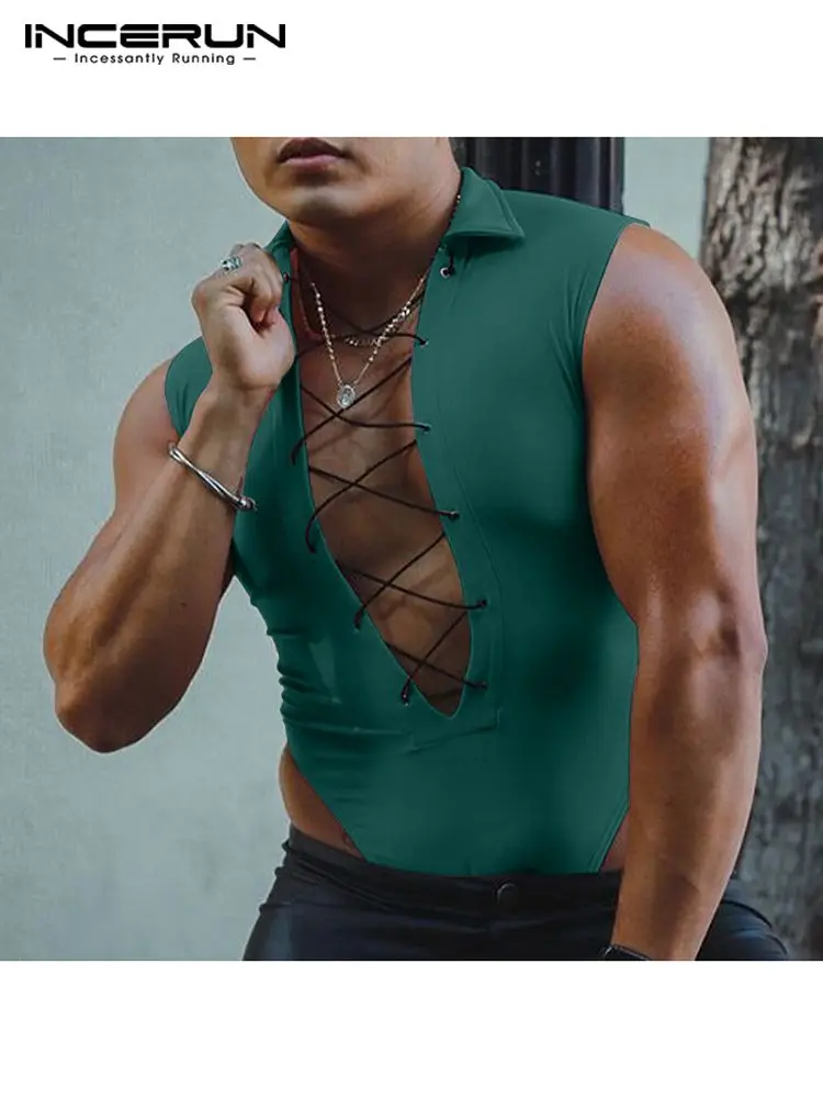 INCERUN 2022 Men Bodysuits Lapel Sleeveless Pajamas Lace Up Sexy Solid Color Skinny Fashion Rompers Men Bodysuit Underwear S-5XL
INCERUN 2022 Men Bodysuits Lapel Sleeveless Pajamas Lace Up Sexy Solid Color Skinny Fashion Rompers Men Bodysuit Underwear S-5XL