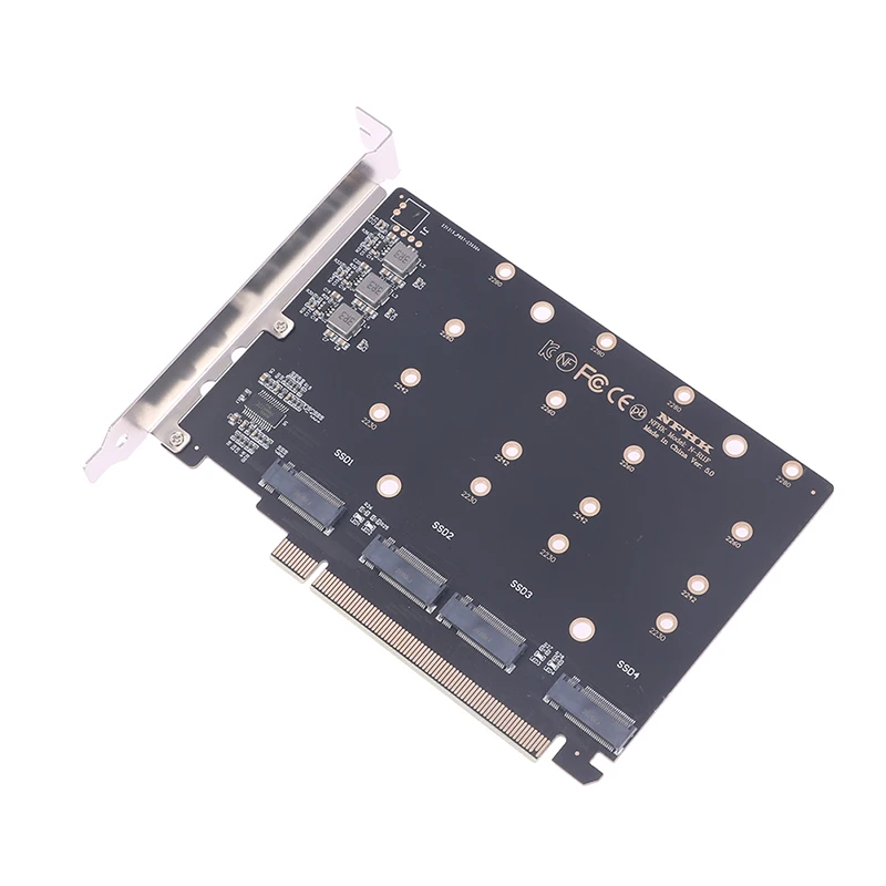 

Новый четырехпортовый M.2 NVMe SSD на PCIE X16M Key, жесткий диск, конвертер, Расширительная карта, скорость передачи 4X32 Гбит/с (PH44)